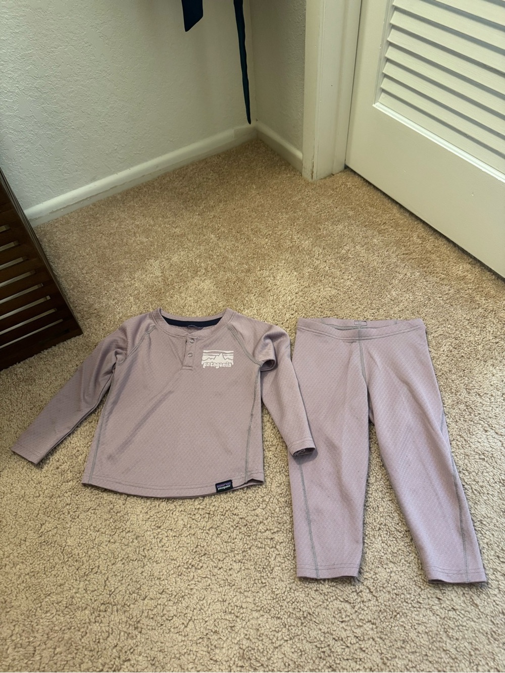 Patagonia Capilene Base Layer Set, Purple, Size 2T
